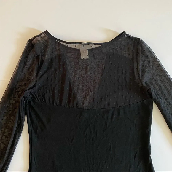 h&m long sleeve mesh polka dot top - Picture 12 of 13